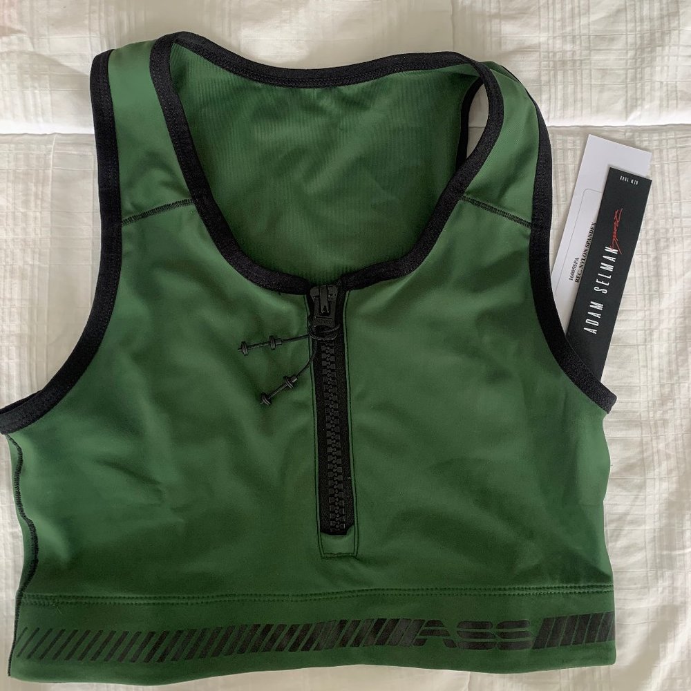 Adam Selman Zip-Front Crop Top